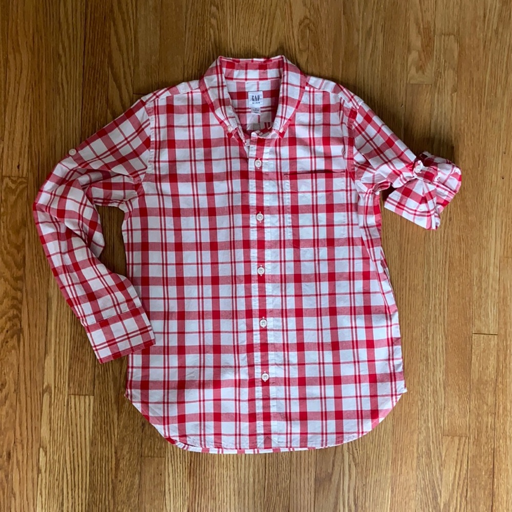 Boys plaid button down shirt